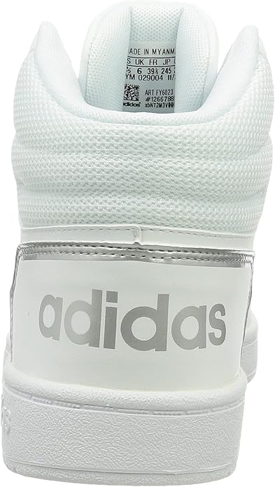 ADIDAS – Zapatillas Mujer Hoops 2.0 Mid Blanca Metalizada Talla 40 2/3 EU - Imagen 7