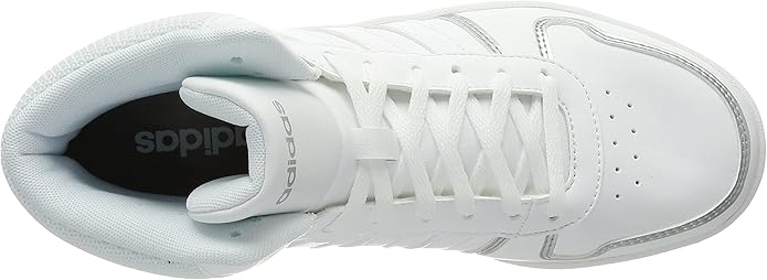 ADIDAS – Zapatillas Mujer Hoops 2.0 Mid Blanca Metalizada Talla 40 2/3 EU - Imagen 4