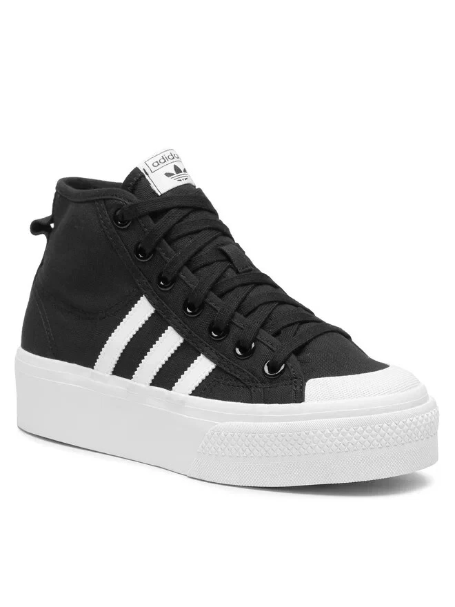 Zapatillas adidas Nizza Platform Mid FY2783 Mujer Talla 38 Negro Blanco Plataforma - Imagen 5
