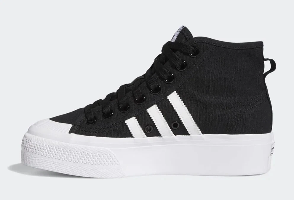 Zapatillas adidas Nizza Platform Mid FY2783 Mujer Talla 38 Negro Blanco Plataforma - Imagen 6