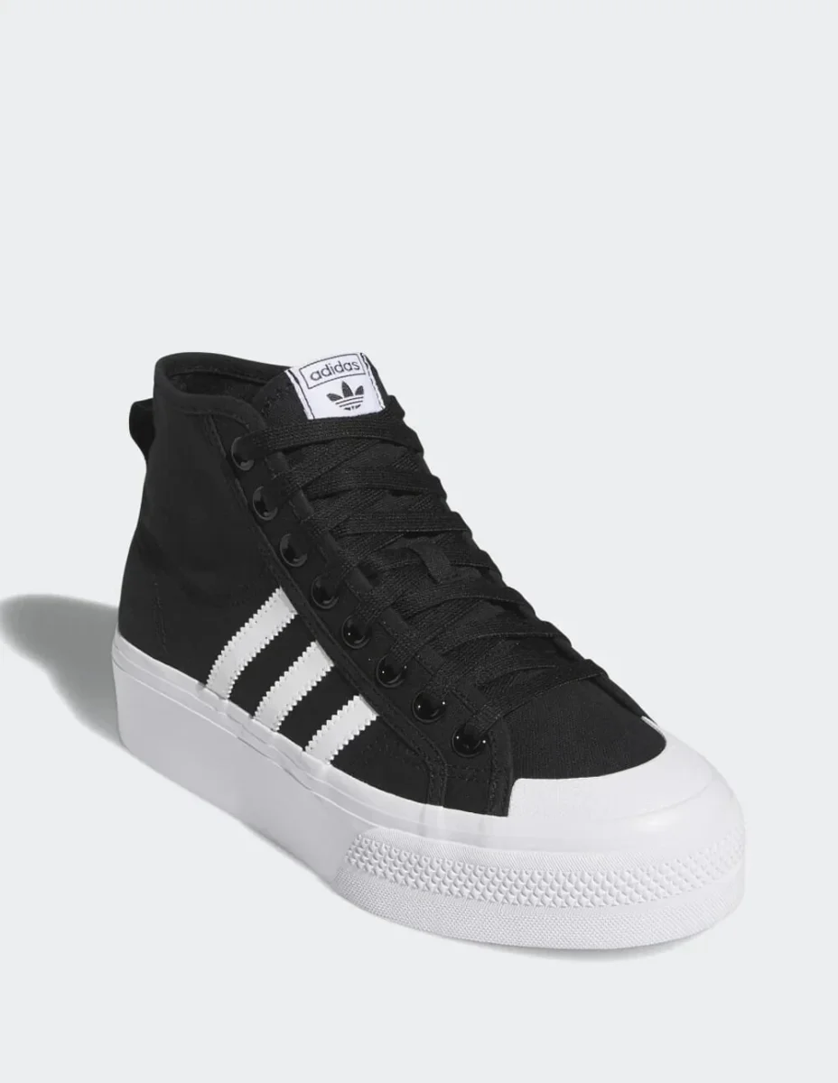 Zapatillas adidas Nizza Platform Mid FY2783 Mujer Talla 38 Negro Blanco Plataforma - Imagen 8