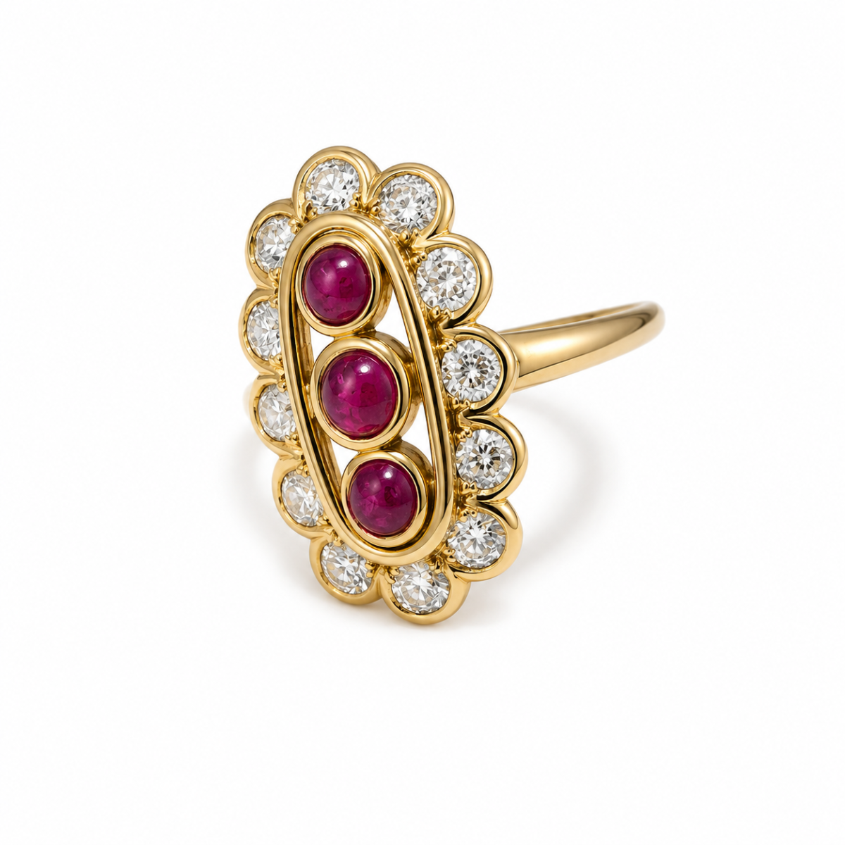 Anillo vintage Carrera&Carrera oro amarillo, rubí y diamantes- circa 1980 - Imagen 4