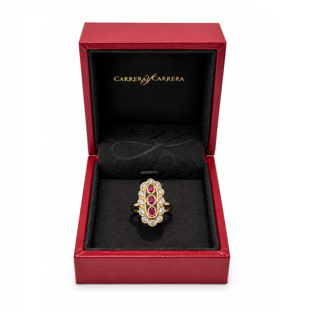 Anillo vintage Carrera&Carrera oro amarillo, rubí y diamantes- circa 1980 - Imagen 3