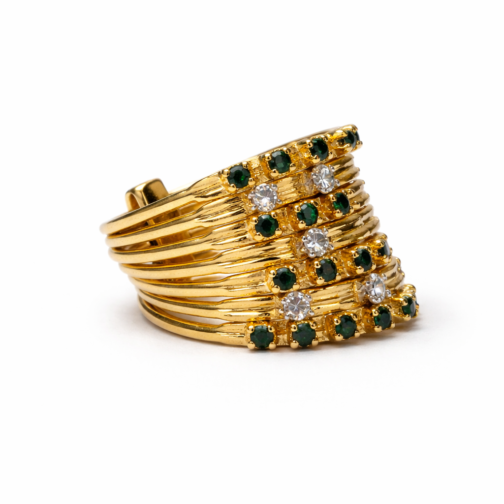 Anillo vintage diseño geométrico – circa 1980 - Imagen 4