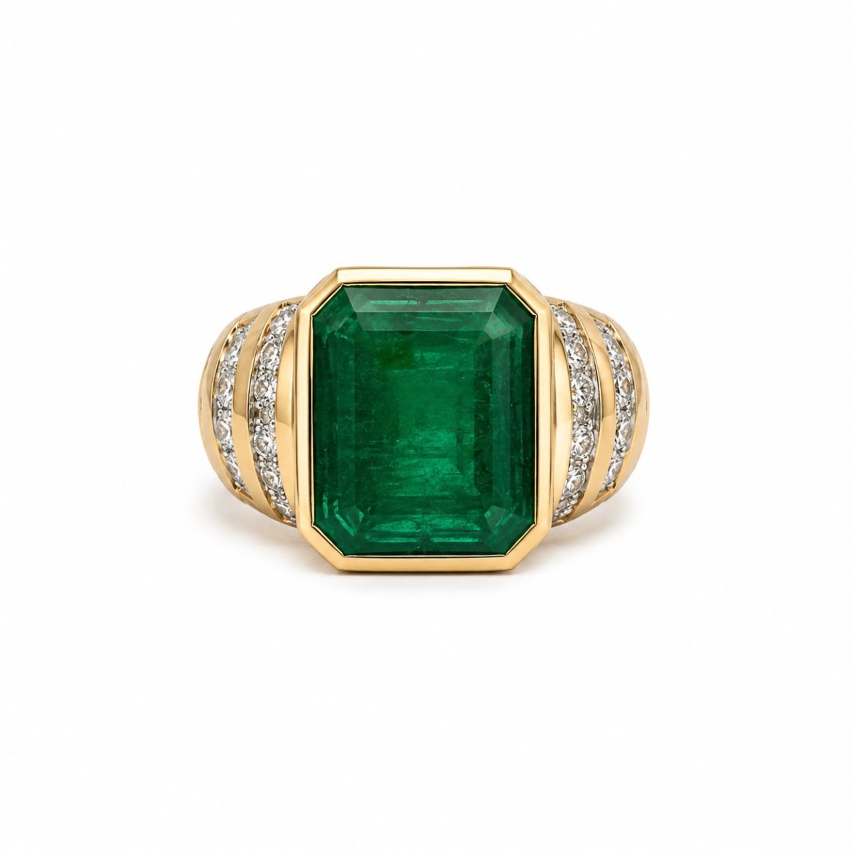 Anillo vintage gran esmeralda-circa 1980