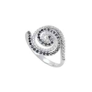 Anillo espiral de diamantes