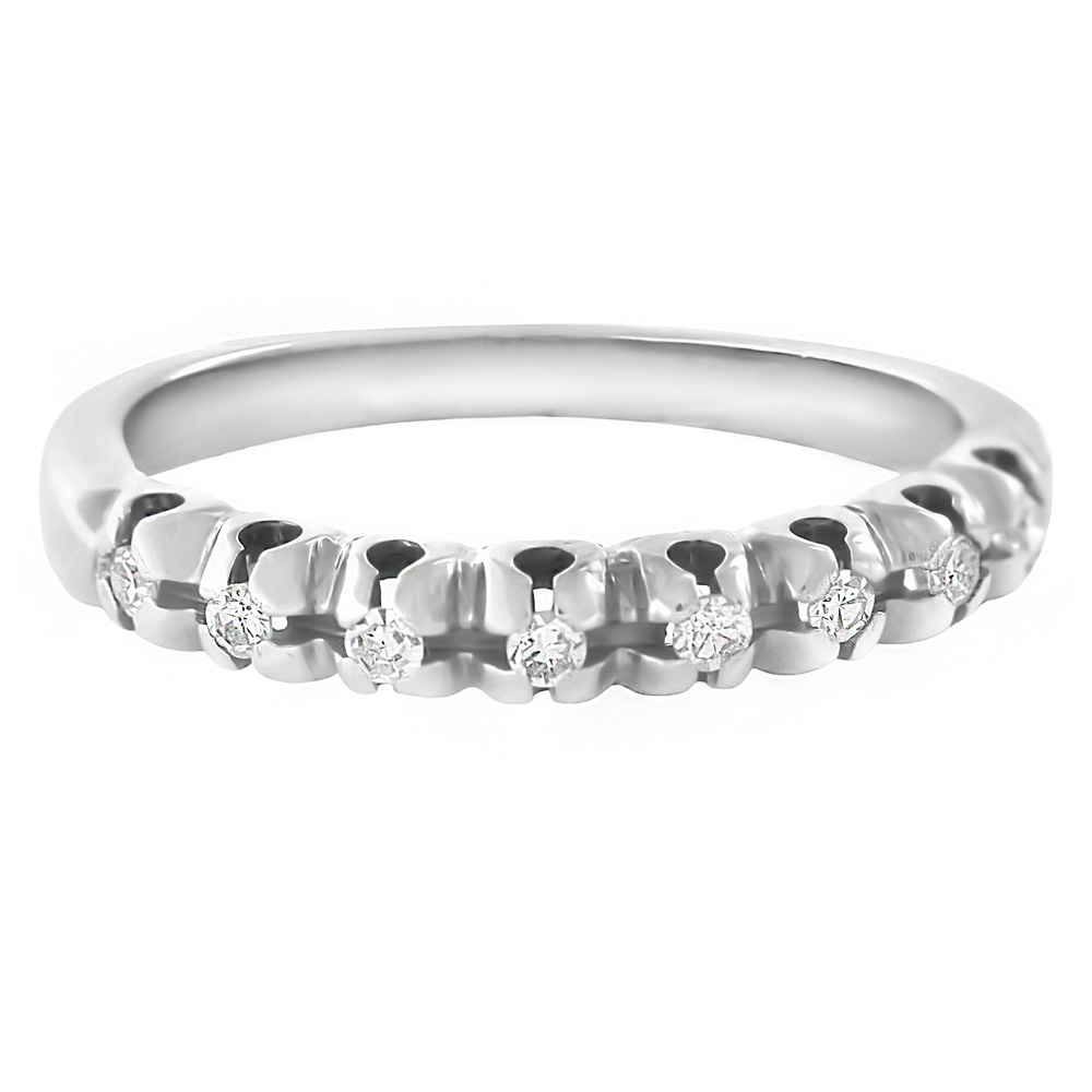 Anillo media alianza diamantes 0.10 kt