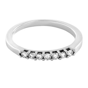 Anillo media alianza diamantes 0.25cts