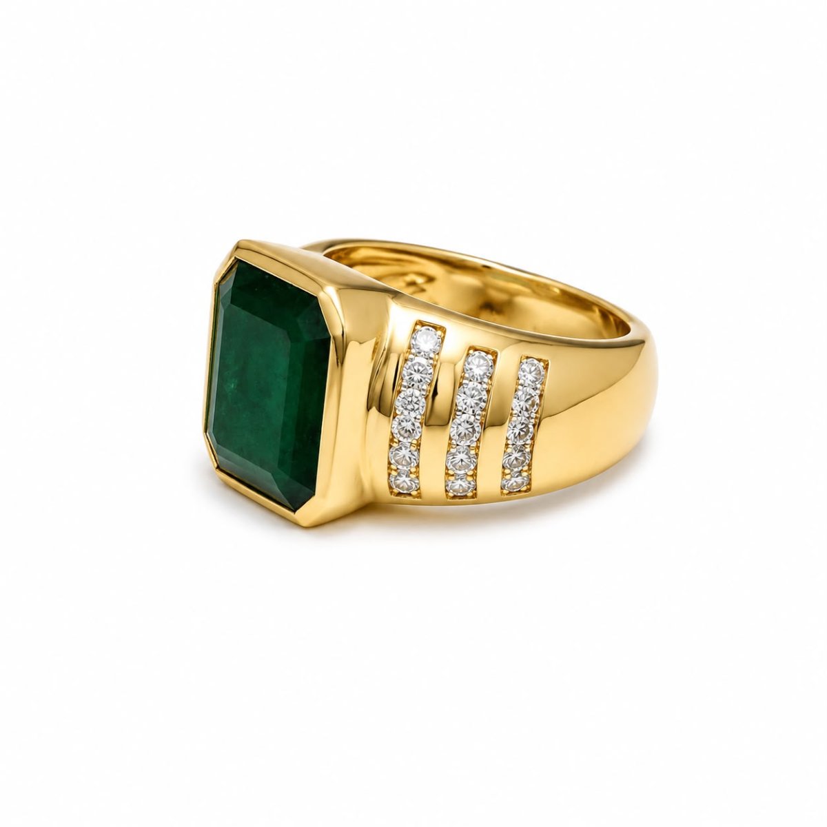 Anillo vintage gran esmeralda-circa 1980 - Imagen 3