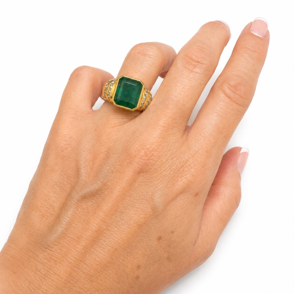 Anillo vintage gran esmeralda-circa 1980 - Imagen 4