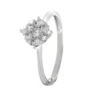 Anillo roseta diamantes 0.33 cts