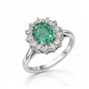 Anillo roseta esmeralda colombiana- diseño Carrera
