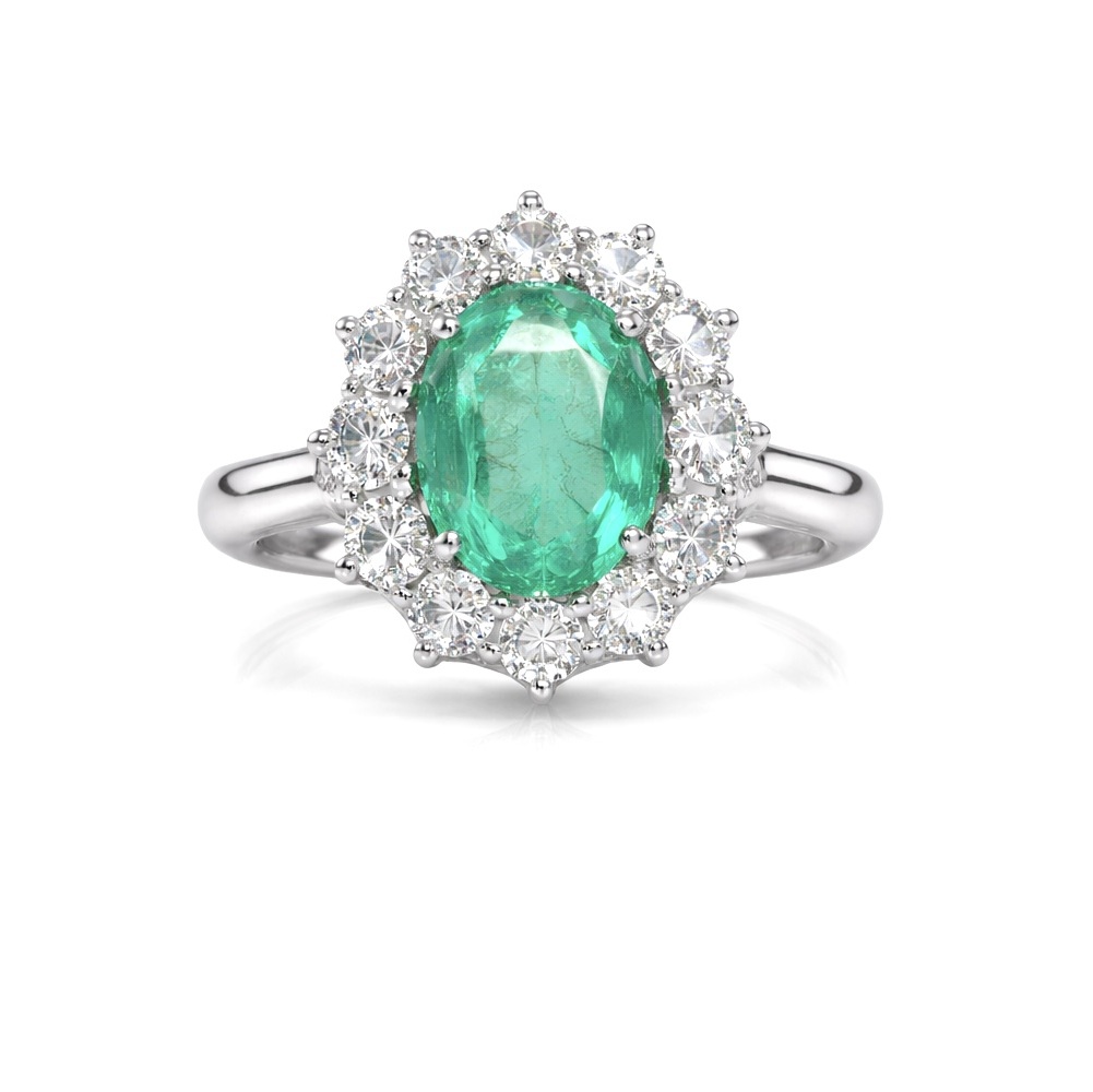Anillo roseta esmeralda colombiana- diseño Carrera - Imagen 3