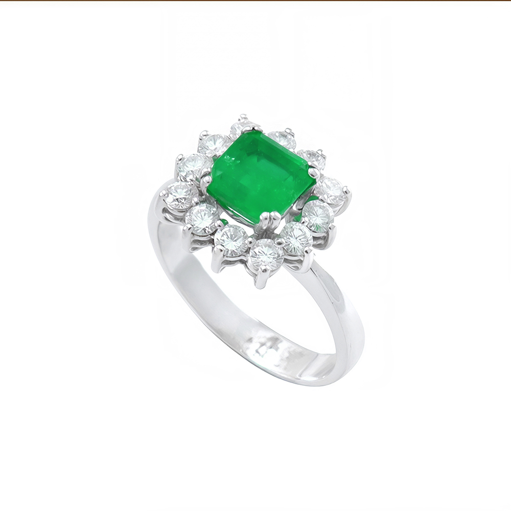 Anillo roseta esmeralda colombiana - Imagen 2