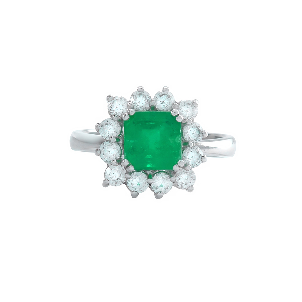 Anillo roseta esmeralda colombiana - Imagen 3