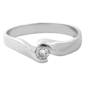 Anillo solitario «tu y yo» diamante 0.15 cts