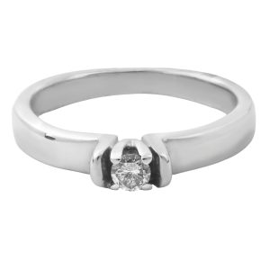 Anillo solitario diamante 4 garras