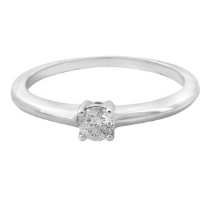 Anillo solitario 4 garras diamante