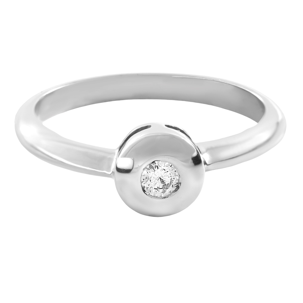 Anillo solitario diamante chatón 0.12cts - Imagen 2