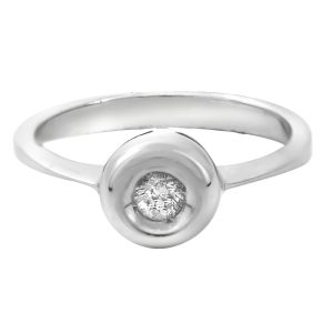 Anillo solitario diamante chatón 0.15 cts