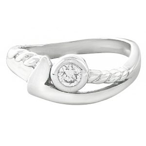 Anillo solitario trenzado 0.20cts