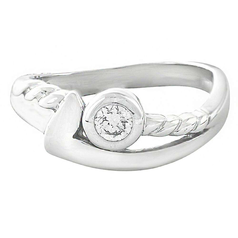 Anillo solitario trenzado 0.20cts - Imagen 2