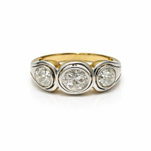 Anillo antiguo tresillo diamantes ’30