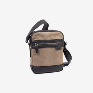 Bandolera para hombre Matties Bags marrón serie lona