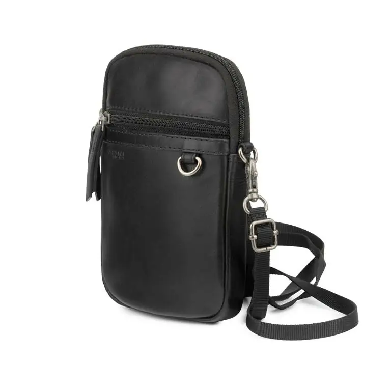 Bolso PRIVATA · Mini bandolera · Porta Móvil · Piel vacuno · Coleccion King · Color Negro - Imagen 4