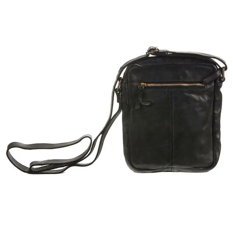 Bolso STAMP · Bandolera Mediana · Piel Lavada · Color Cuero y Negro · Coleccion Atlas - Imagen 8
