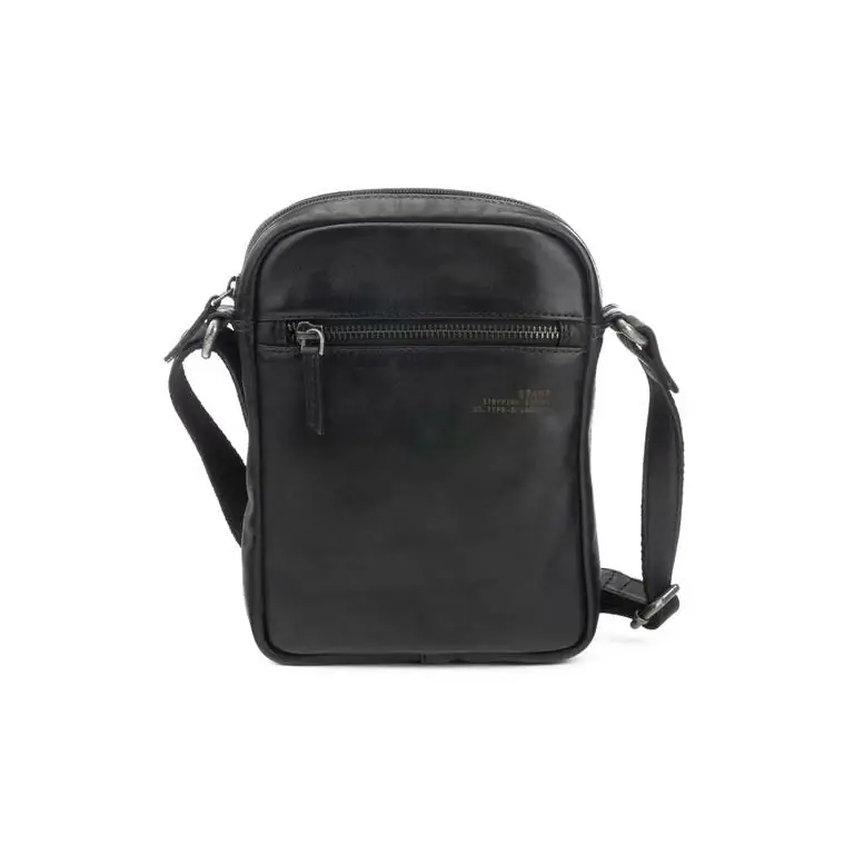 Bolso STAMP · Bandolera Mediana · Piel Lavada · Color Negro · Coleccion Nihal - Imagen 2