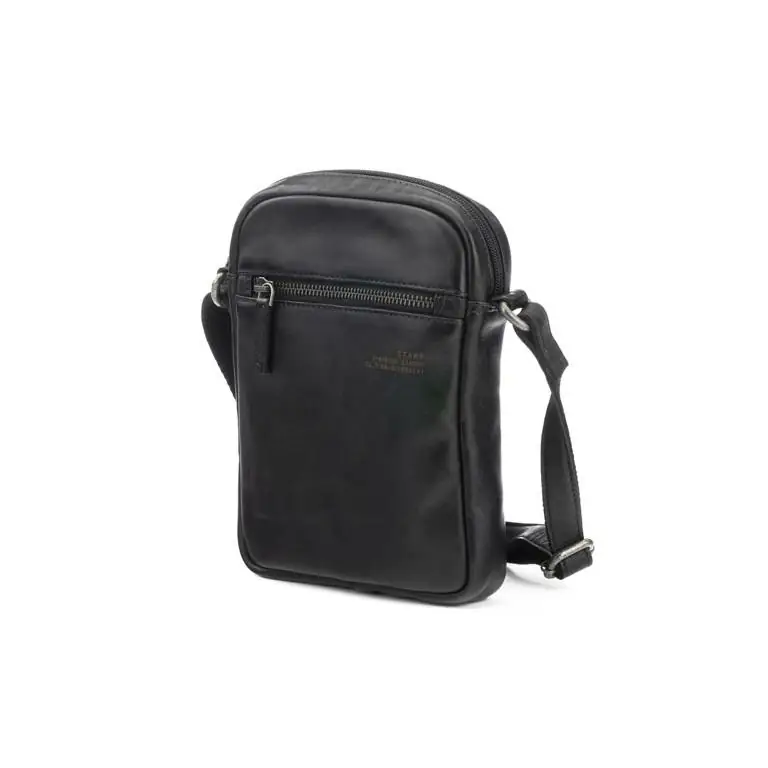 Bolso STAMP · Bandolera Mediana · Piel Lavada · Color Negro · Coleccion Nihal - Imagen 4