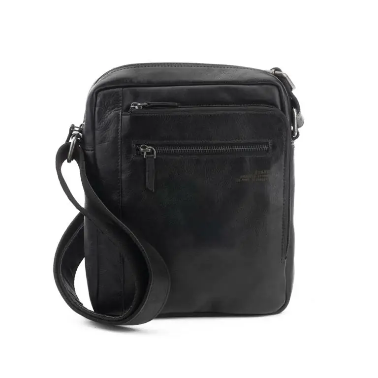 Bolso STAMP · Bandolera Grande · Piel Lavada · Color Negro · Coleccion Nihal