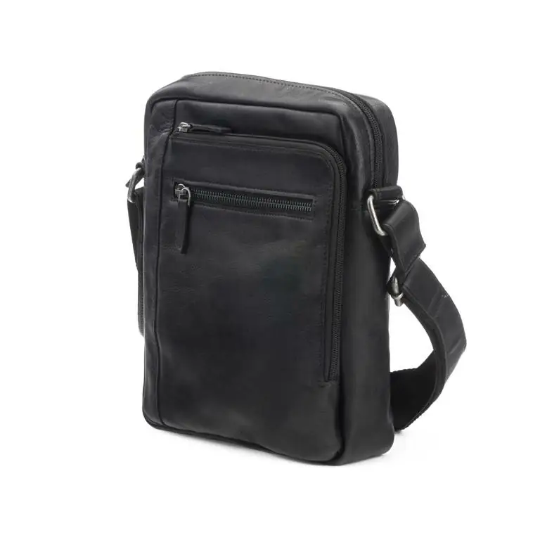 Bolso STAMP · Bandolera Grande · Piel Lavada · Color Negro · Coleccion Nihal - Imagen 4