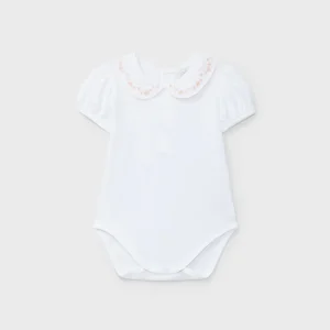 Body de punto blanco con detalle naranja recién nacida | Dr. Kid by Charanga