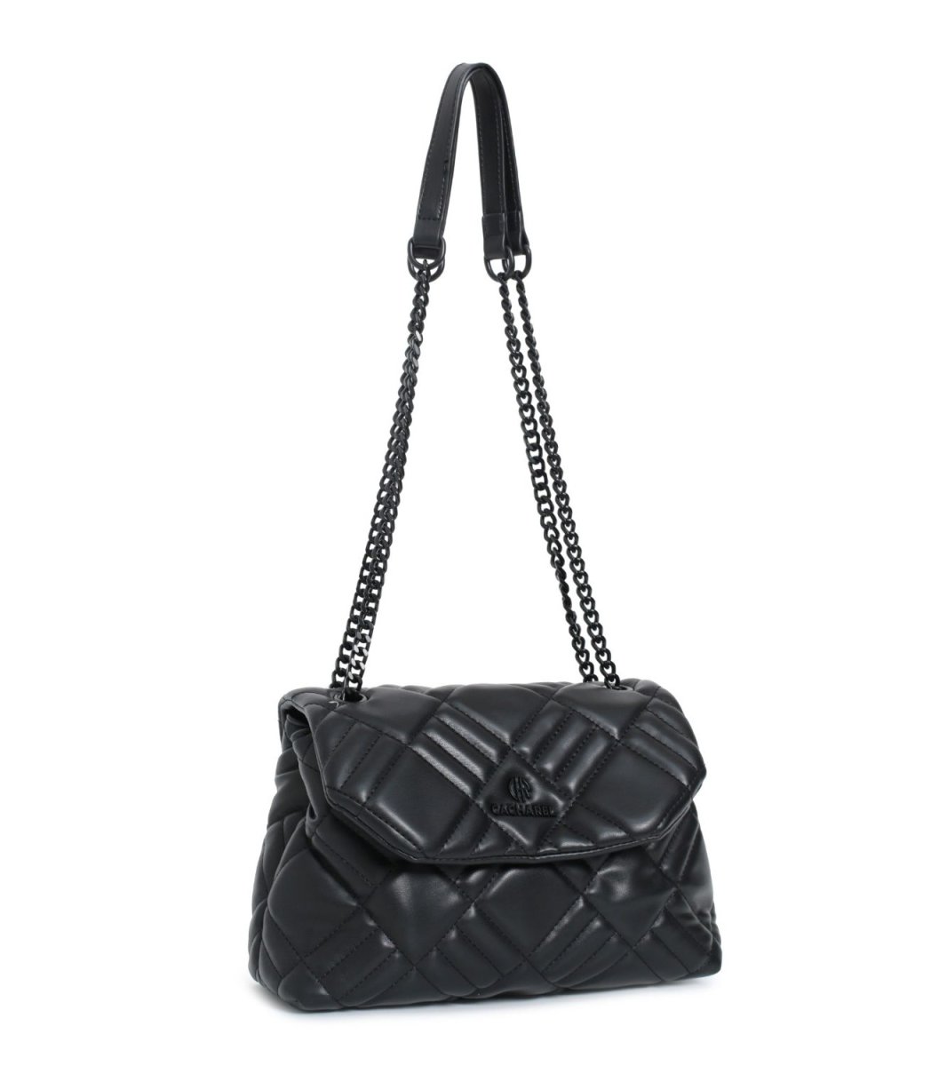 Bolso acolchado CACHAREL con solapa media negro - Imagen 2