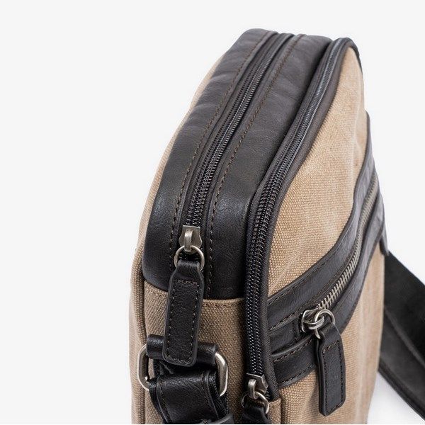 Bandolera para hombre Matties Bags marrón serie lona - Imagen 3