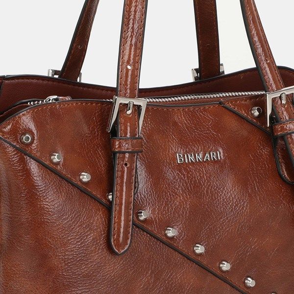 Bolso de mano BINNARI Freeda color cuero - Imagen 3