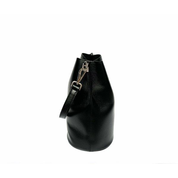 Bolso de hombro en piel auténtica negro - Imagen 4