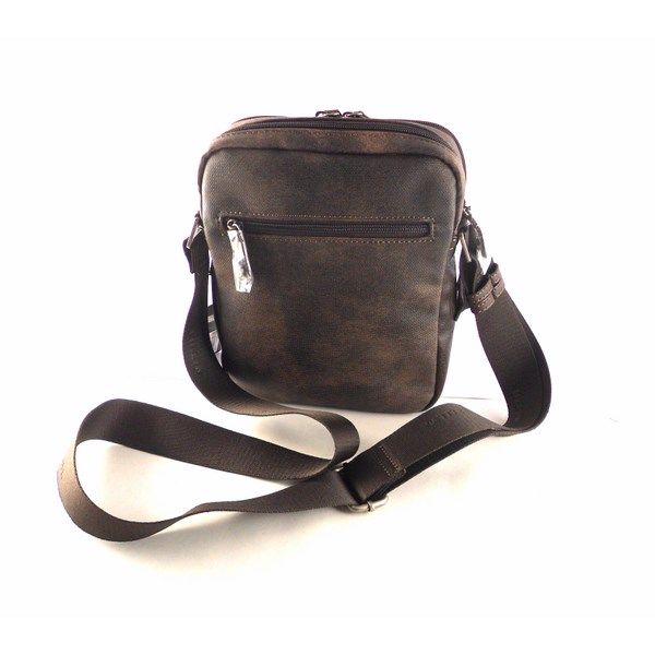 Bolso bandolera hombre Matties Bags nylon combinado color marrón - Imagen 3