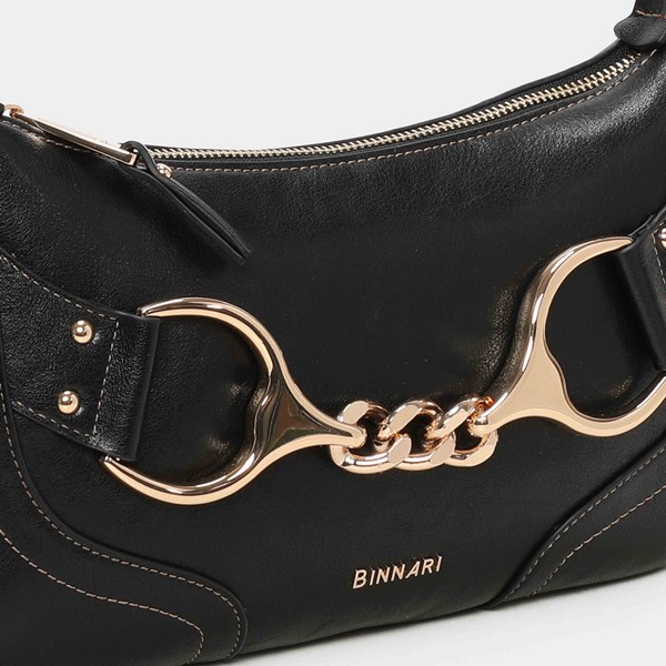 Bolso de hombro pequeño BINNARI Fanny color negro - Imagen 4