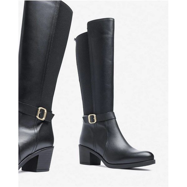 Botas de tacón en piel YOKONO Lille-001 negro - Imagen 4