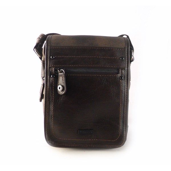 Bolso bandolera hombre MATTIES BAGS con solapa color marrón - Imagen 2