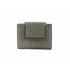 Billetera De Piel mini Para Mujer NILO Coco Print Verde