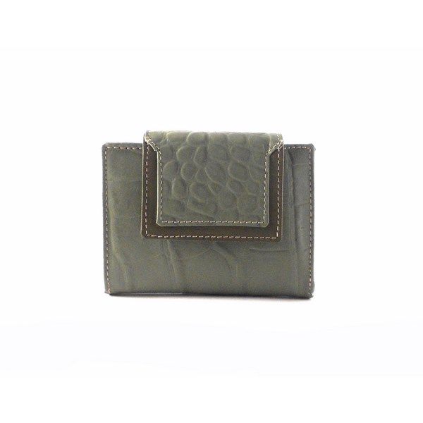 Billetera De Piel mini Para Mujer NILO Coco Print Verde