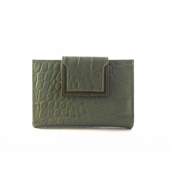 Billetera de piel mediana Para Mujer NILO Coco Print Verde