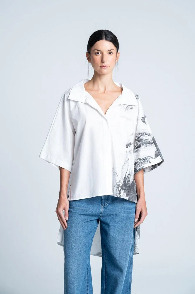 Blusa Manga Corta Cola Amplia ARKITECT MARIA ELENA VILLAMIL - Imagen 7