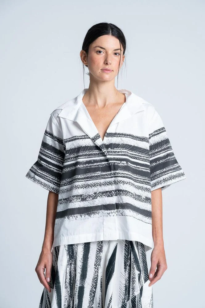 Blusa Manga Corta Rayas Amplia ARKITECT MARIA ELENA VILLAMIL