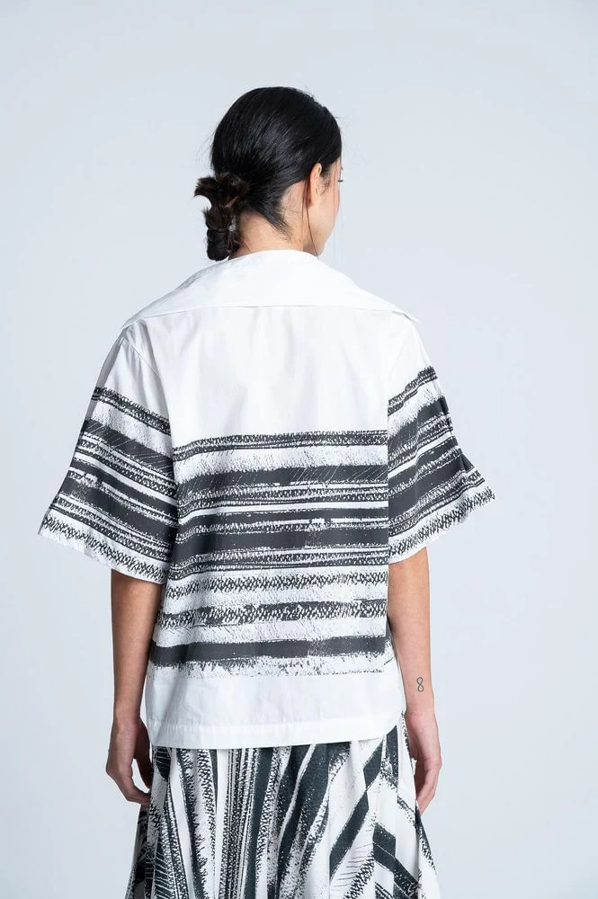 Blusa Manga Corta Rayas Amplia ARKITECT MARIA ELENA VILLAMIL - Imagen 4