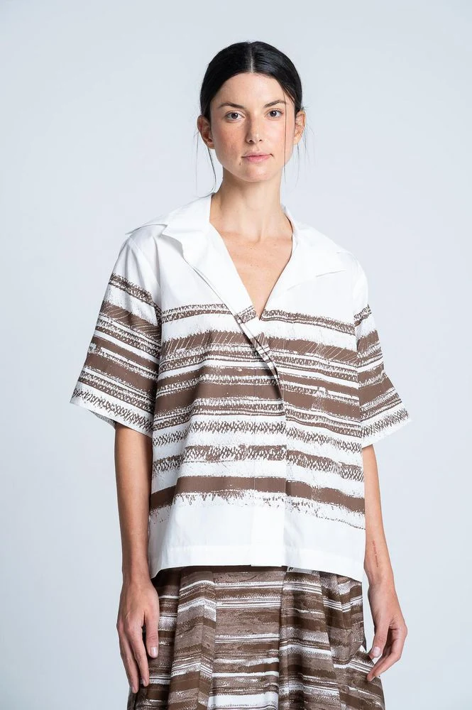 Blusa Manga Corta Rayas Amplia ARKITECT MARIA ELENA VILLAMIL - Imagen 7